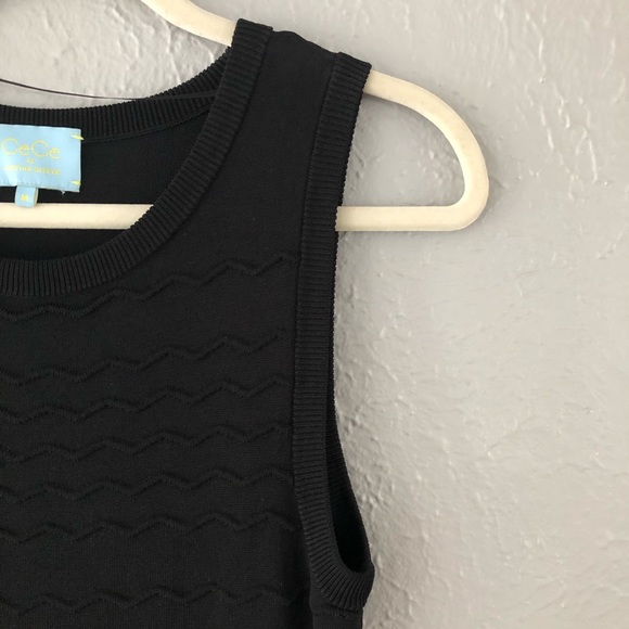 CeCe by Cynthia Steffe Black Knit A-Line Dress - Medium - Little Black Dress - Picture 5 of 7